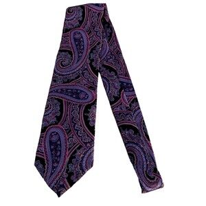 #7935 TINO COSMA PURPLE PAISLEY SILK TIE 3.75 X 62 LONG